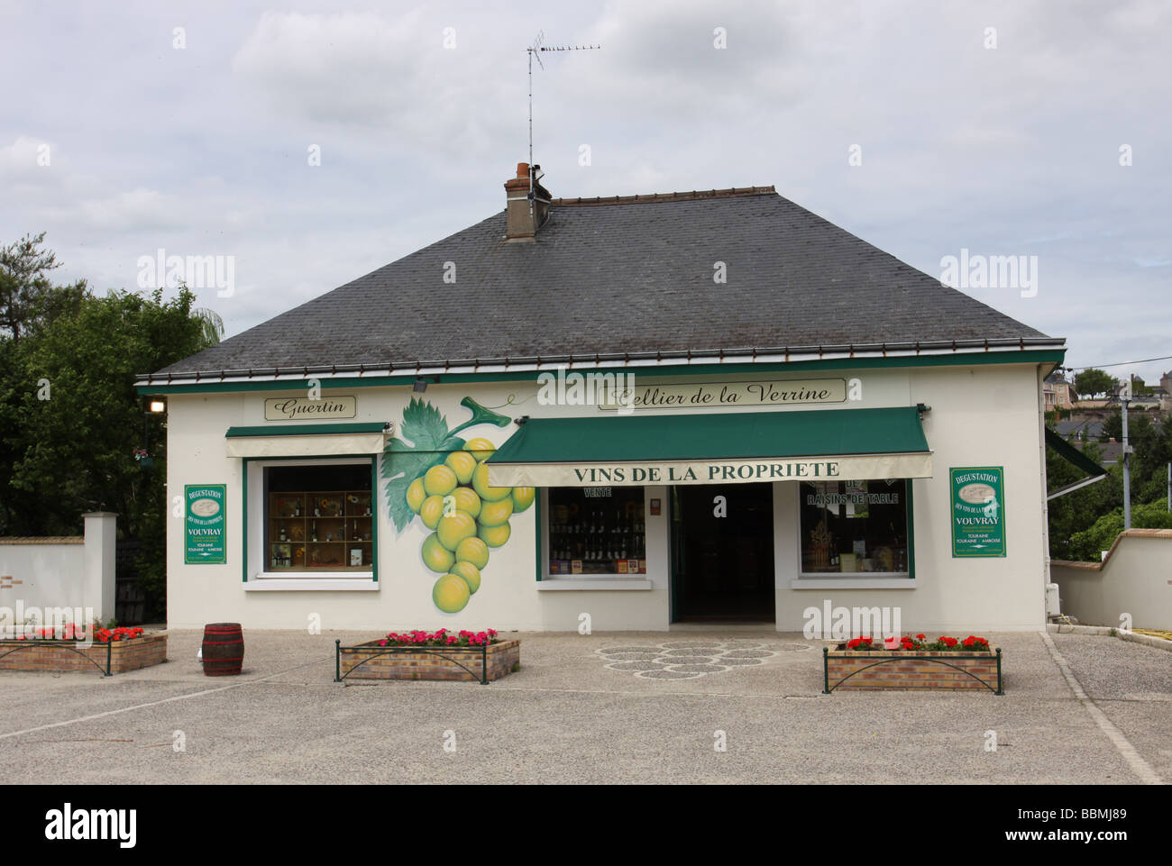 exterior of wine tasting shop Vouvray France May 2009 Stock Photo Alamy