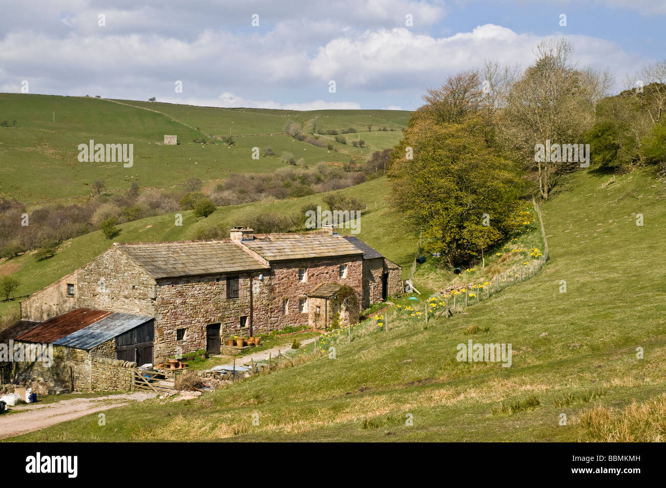 dh North Pennines valley SWINDALE CUMBRIA England Idyllic English Farm cottage in countryside house uk farmhouse exterior Stock Photo