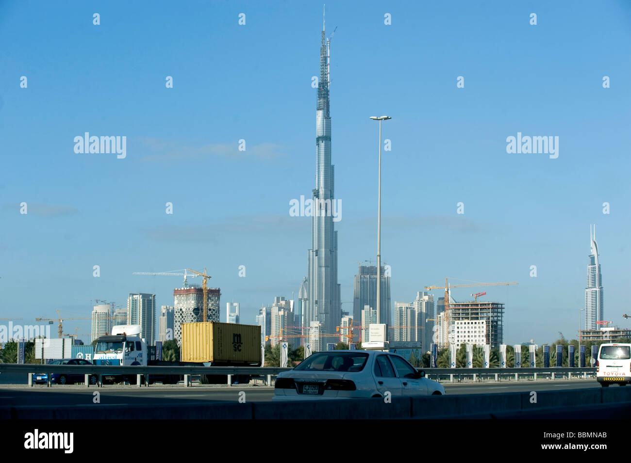 Dubai United Arab Emirates Construction site at Burj Dubai in Downtown Dubai Photo Paolo Bona Stock Photo