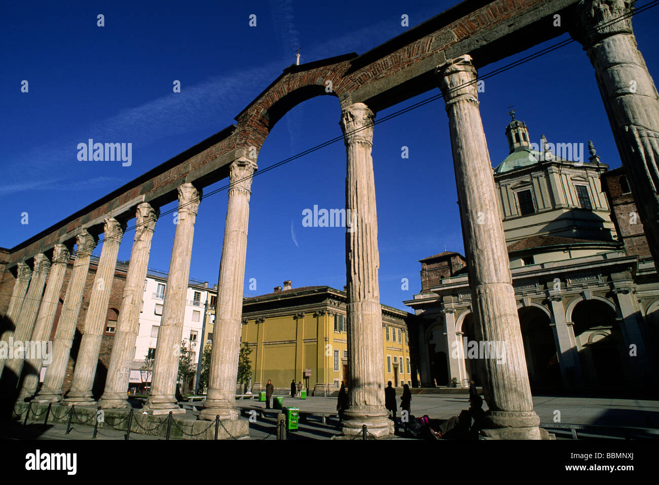 italy, milan, roman columns, san lorenzo maggiore Stock Photo