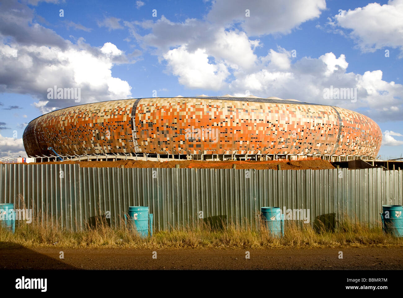 Soccer world cup 2010 building of the soccer stadium in Johannesburg Soccer City stadium South Africa Stock Photo