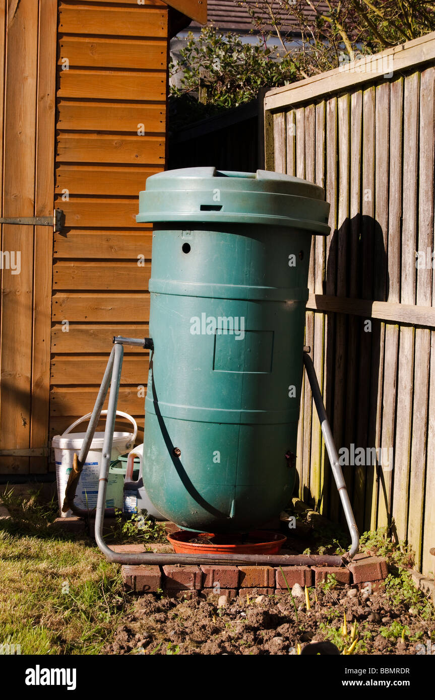 Compost Tumbler in a garden Stock Photo Alamy