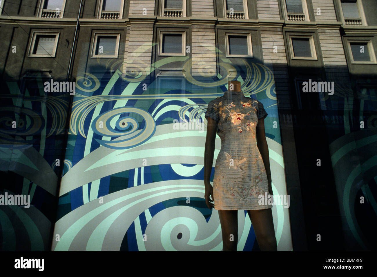 Italy, Milan, Via Montenapoleone, shop window Stock Photo