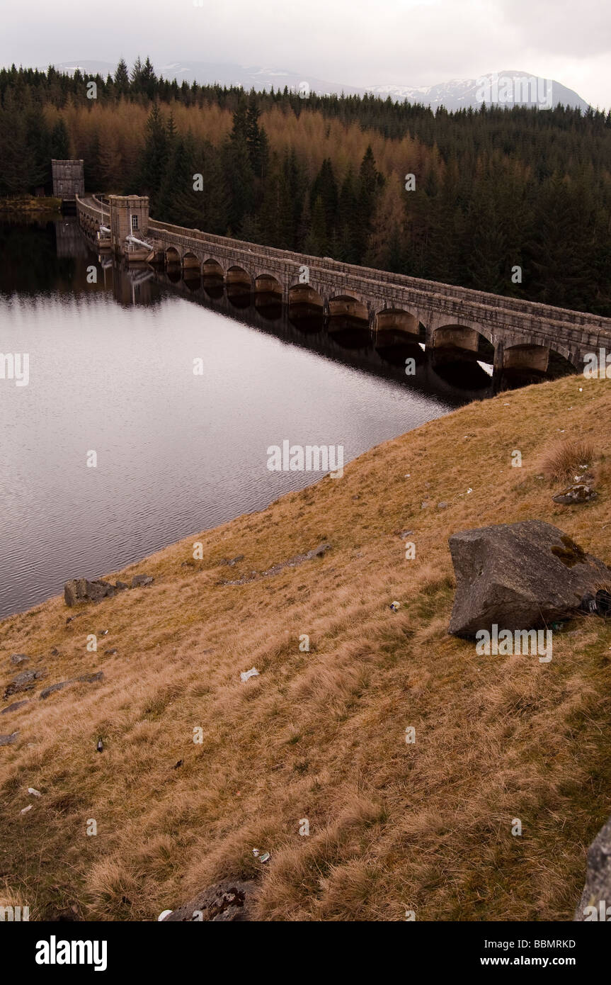 Loch Laggan behind the Laggan Dam Stock Photo