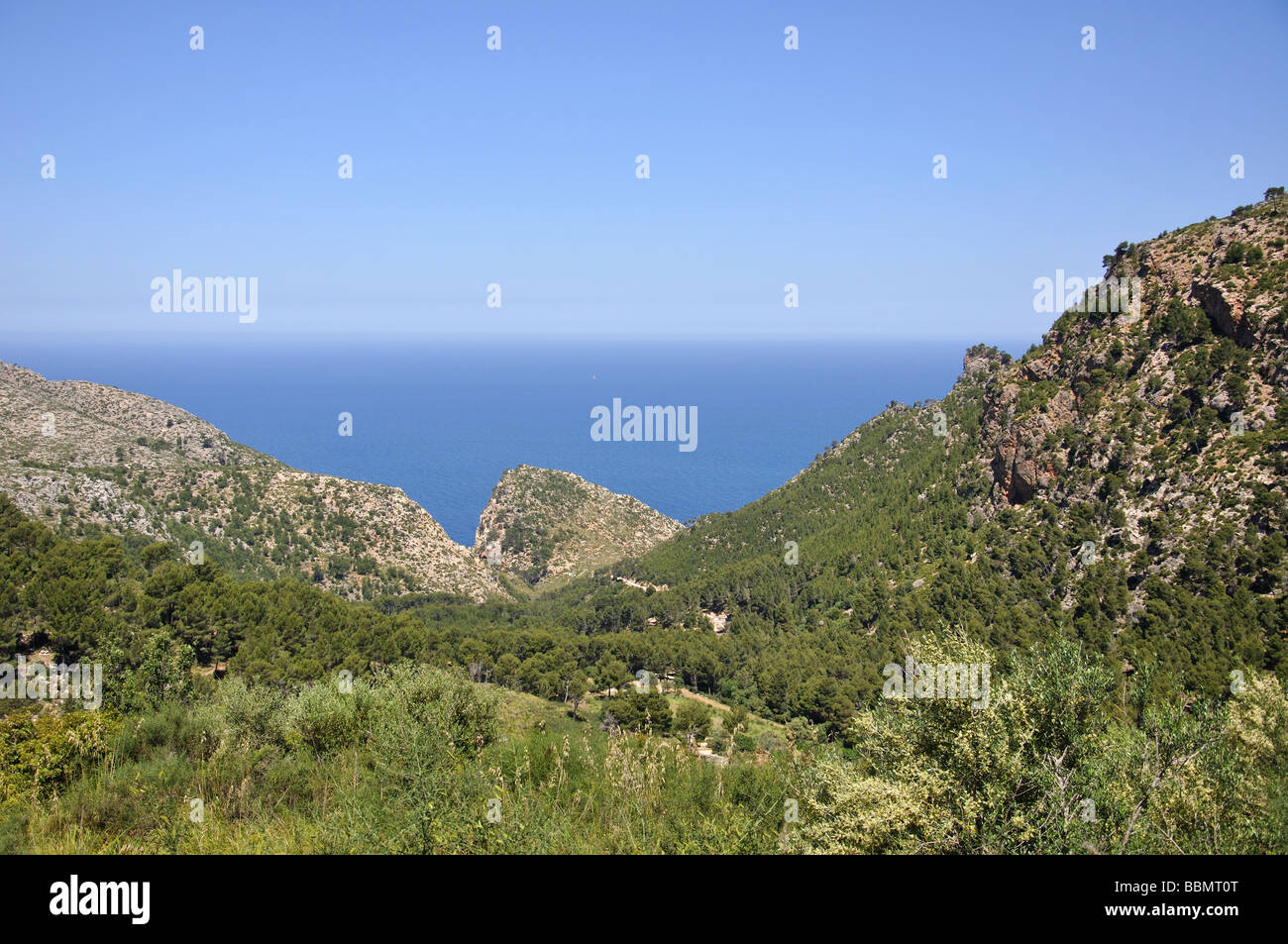 Coastal lookout, Es Grau, Mallorca, Balearic Islands, Spain Stock Photo