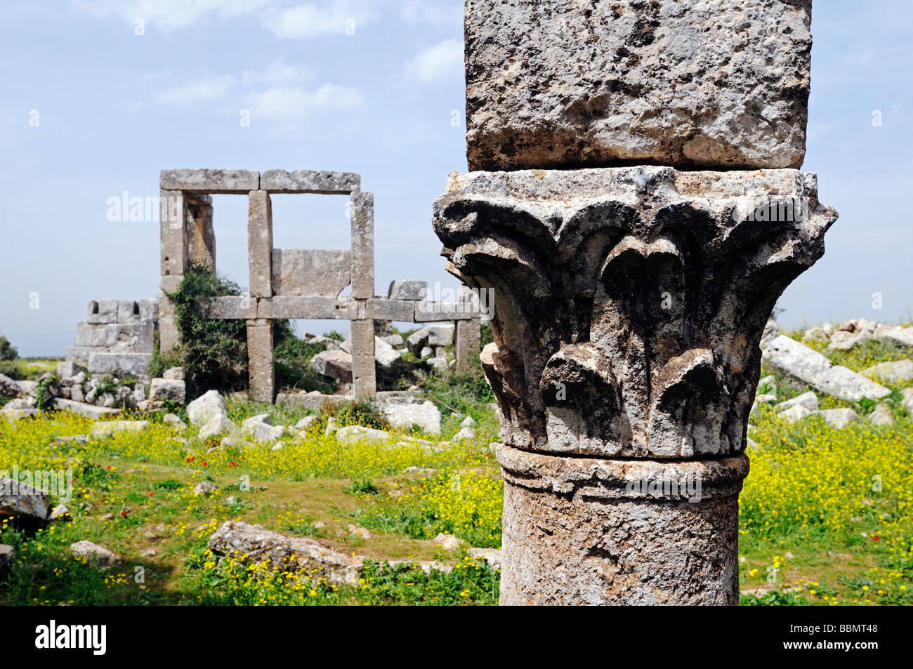 Ruins from the Byzantine era in Daire Simeon, Dead Cities near Aleppo, Syria, Middle East, Asia Stock Photo