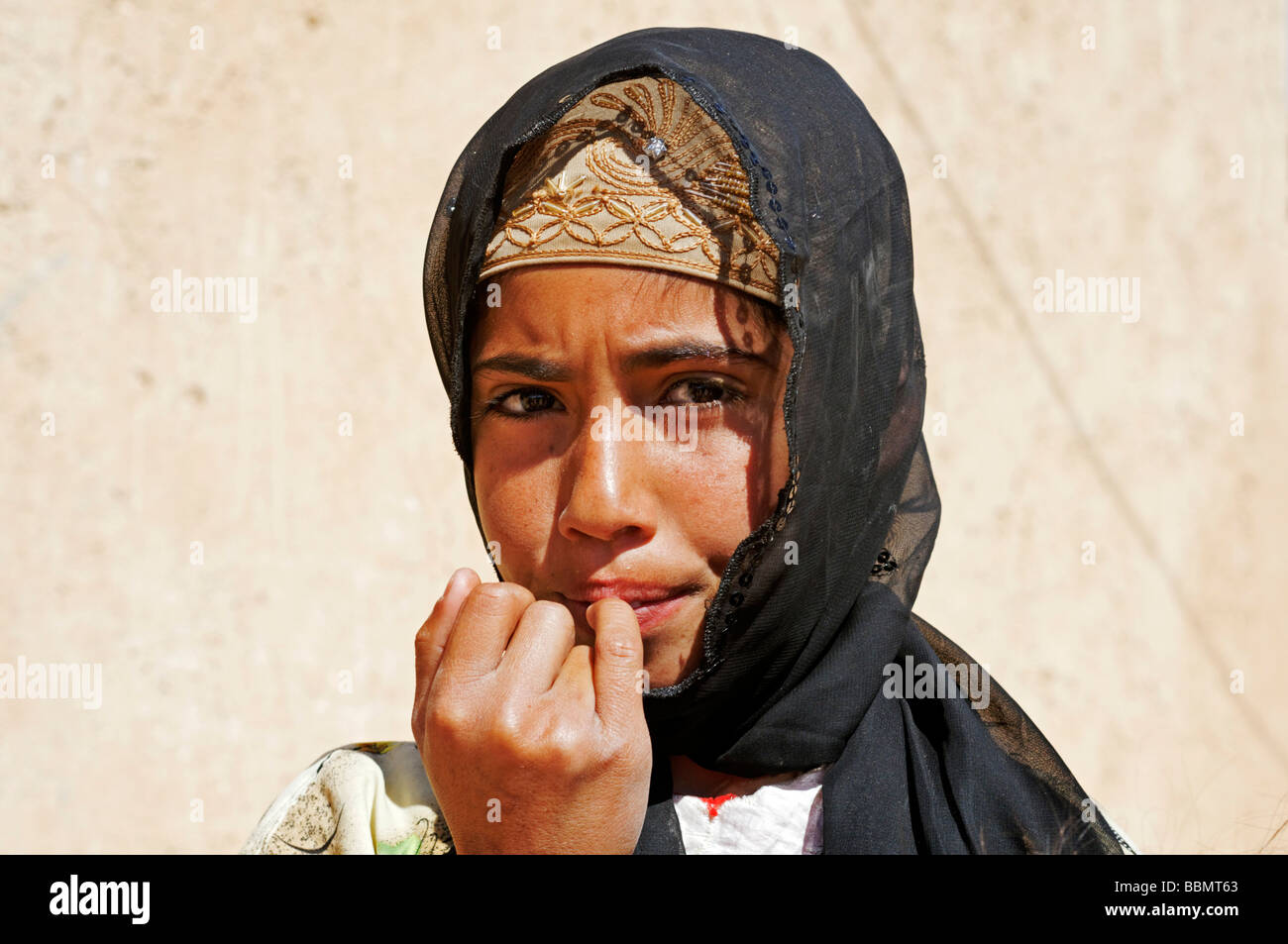 Girl in the village Awamid, Syria, Asia Stock Photo
