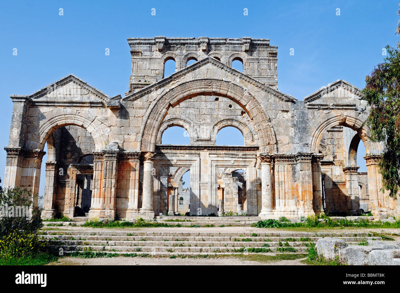 Church in the Simeon monastery Quala'at Samaan, Dead Cities, Syria, Asia Stock Photo