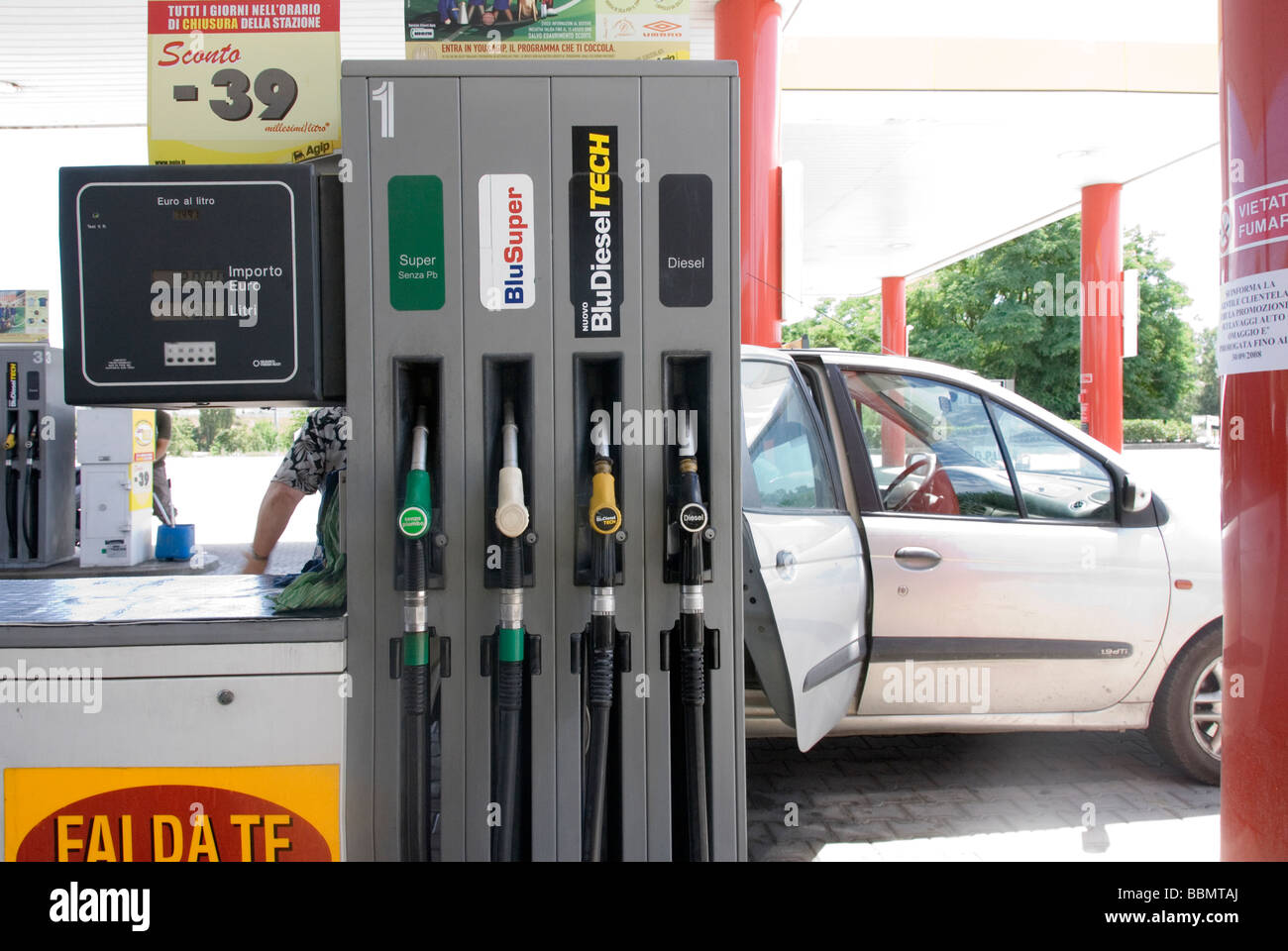 Petrol pumps in Italy Stock Photo Alamy