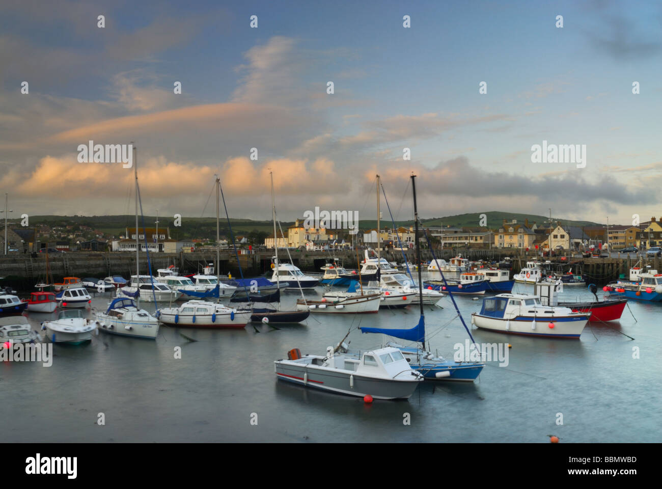 Bridport harbour at West Beach Bridport Dorset England UK Stock Photo
