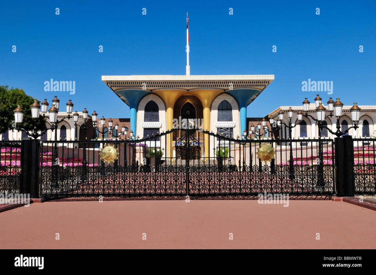 Al Alam Palace of Sultan Qaboos, Muscat, Sultanate of Oman, Arabia, Middle East Stock Photo