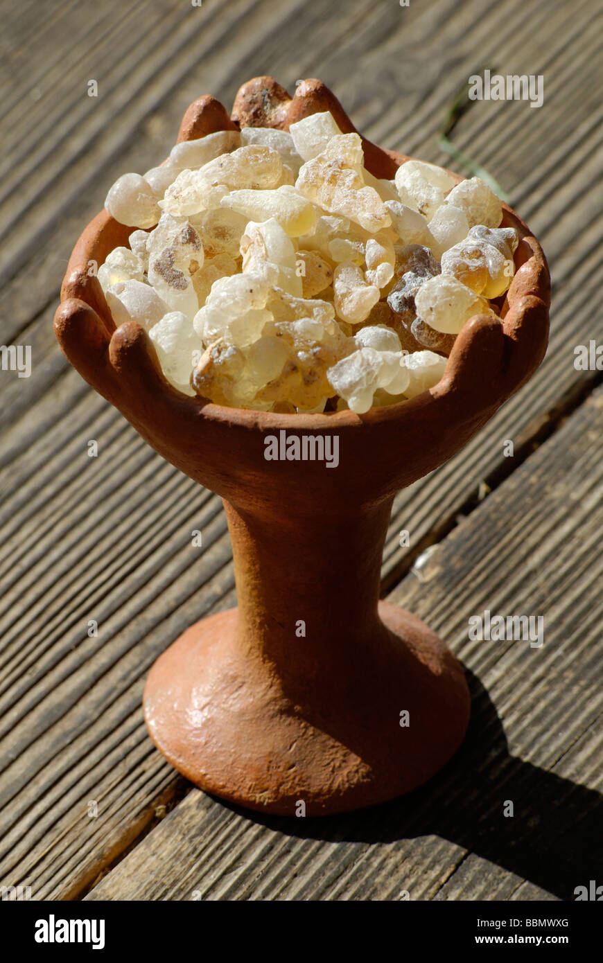 Frankincense, incense in a traditional burner, Sultanate of Oman, Yemen, Arabia, Middle East Stock Photo