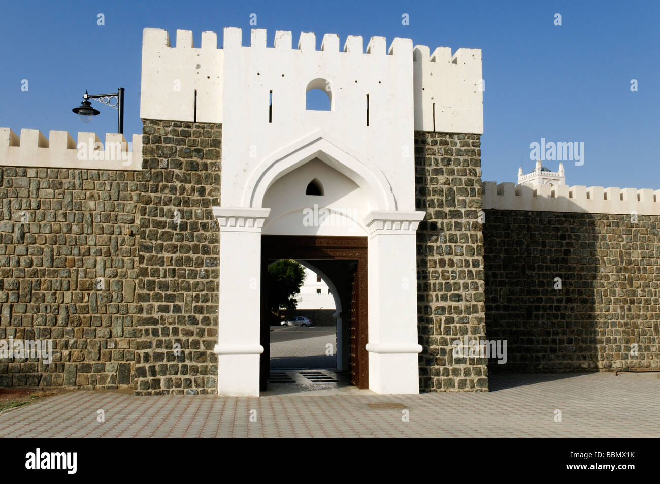 Historic city wall and gate of Muscat, Sultanate of Oman, Arabia, Middle East Stock Photo
