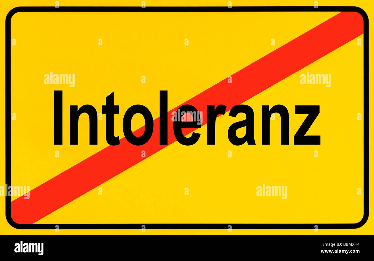 Sign city limits, symbolic image for the end of Intolerance Stock Photo