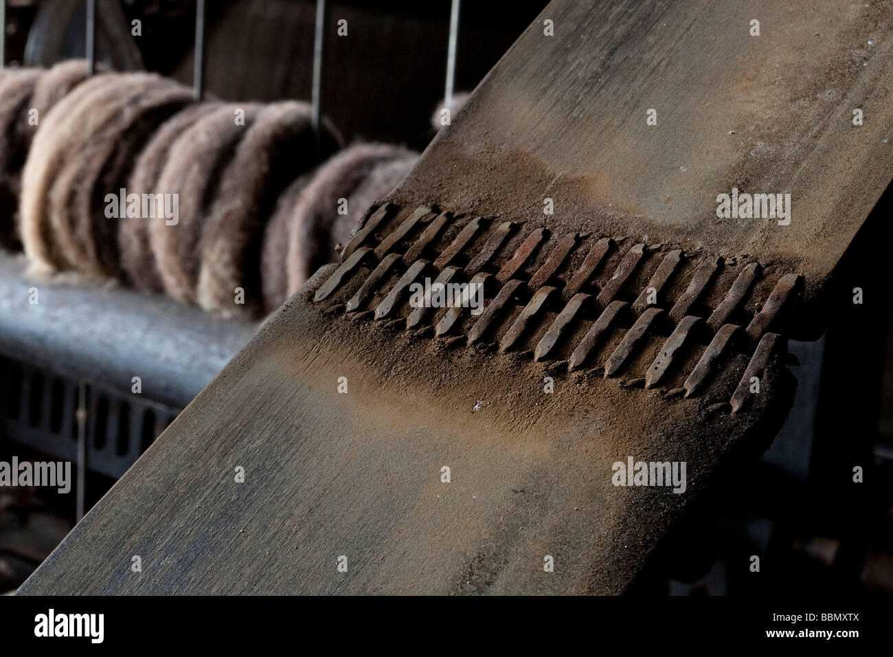 Join of belt drive which drives weaving machines, Knockando Wool Mill