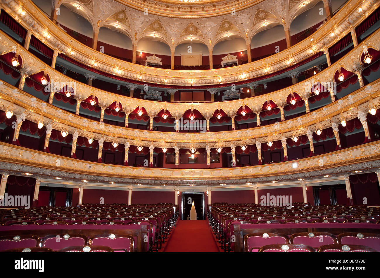Auditorium An interior of opera theatre Odessa Ukraine Stock Photo