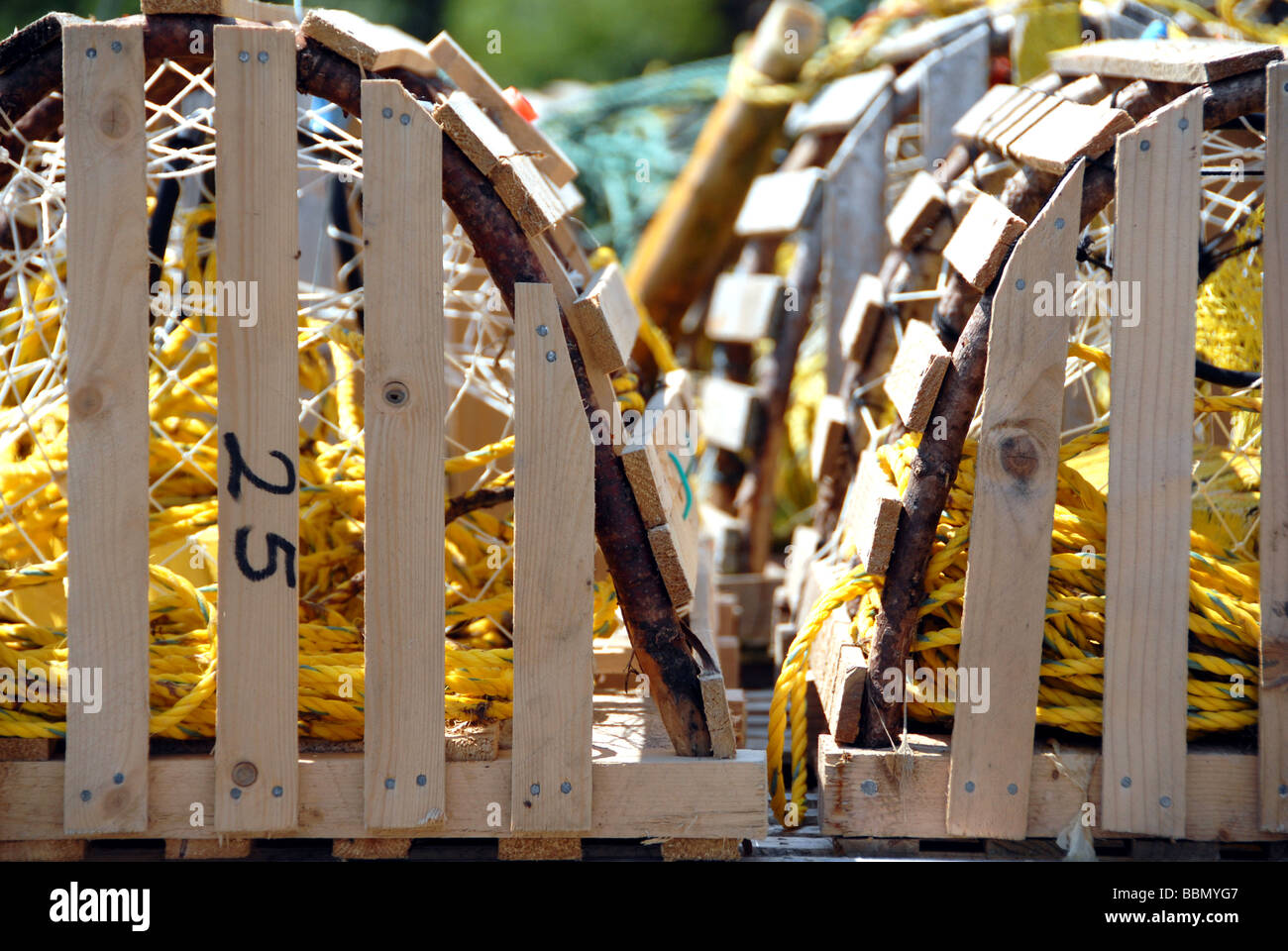 Lobster pots Grand Le Pierre Newfoundland Canada Stock Photo Alamy