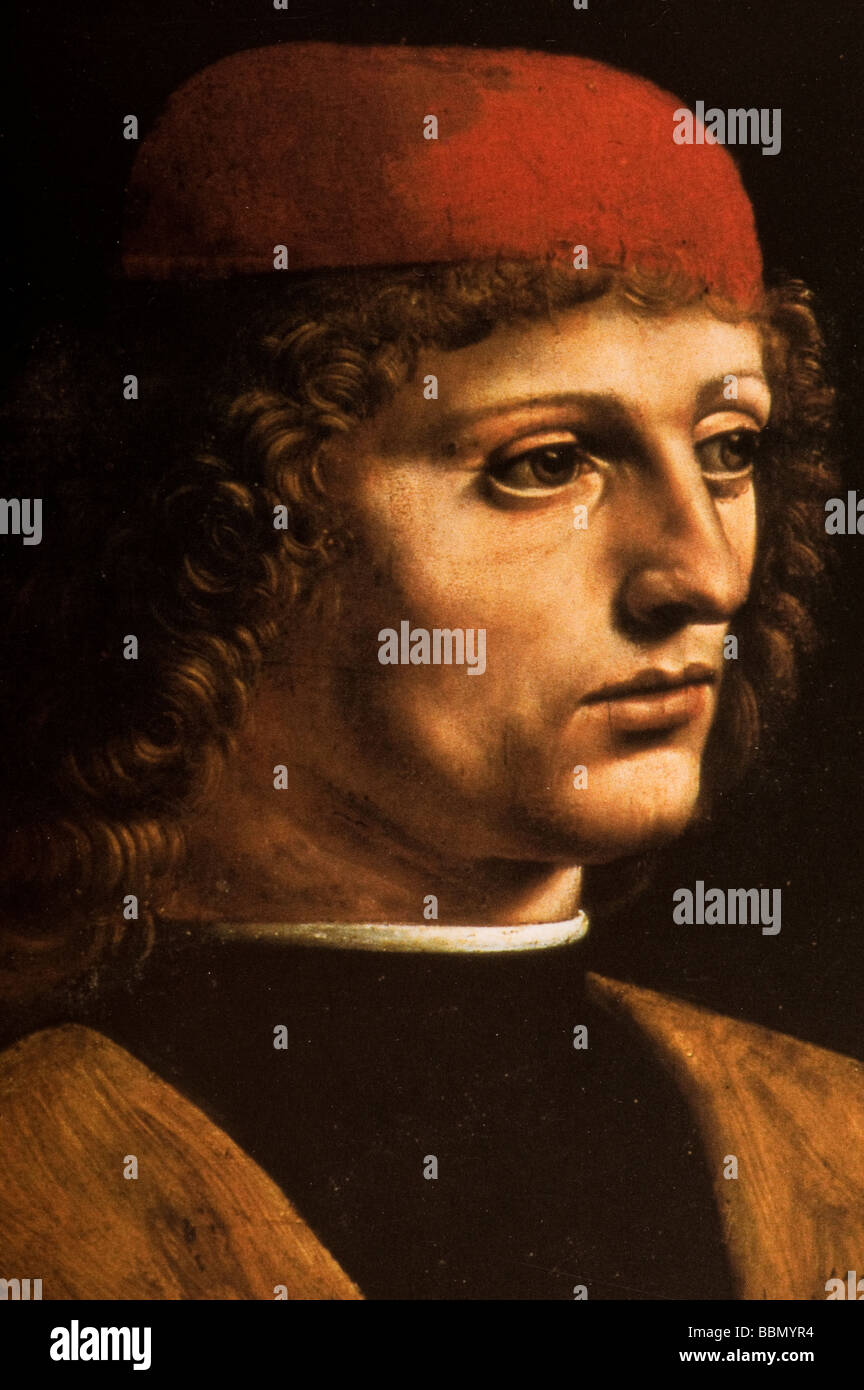 Portrait of a Musician by Leonardo da Vinci Stock Photo - Alamy