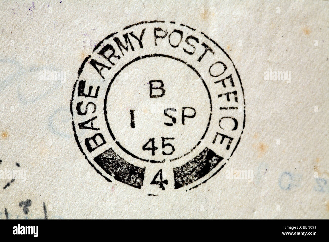 Base Army Post Office post mark Stock Photo