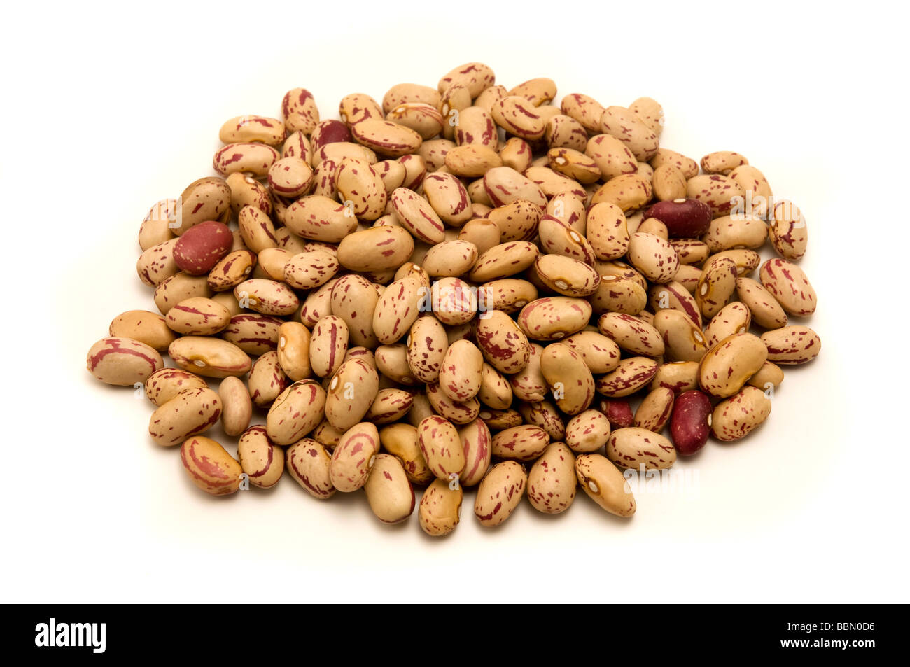 Pinto Beans on a white background Stock Photo