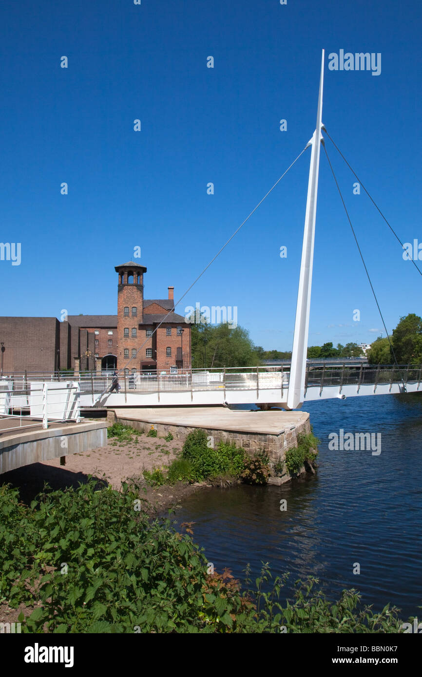 Silk Mill Museum and Bridge over the River Derwent Derby Derbyshire Stock Photo
