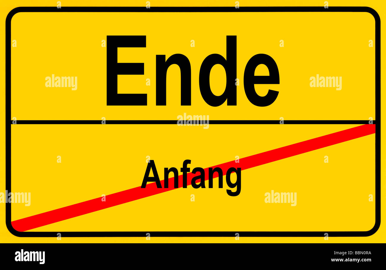 Sign city limits, symbolic image for the end Stock Photo