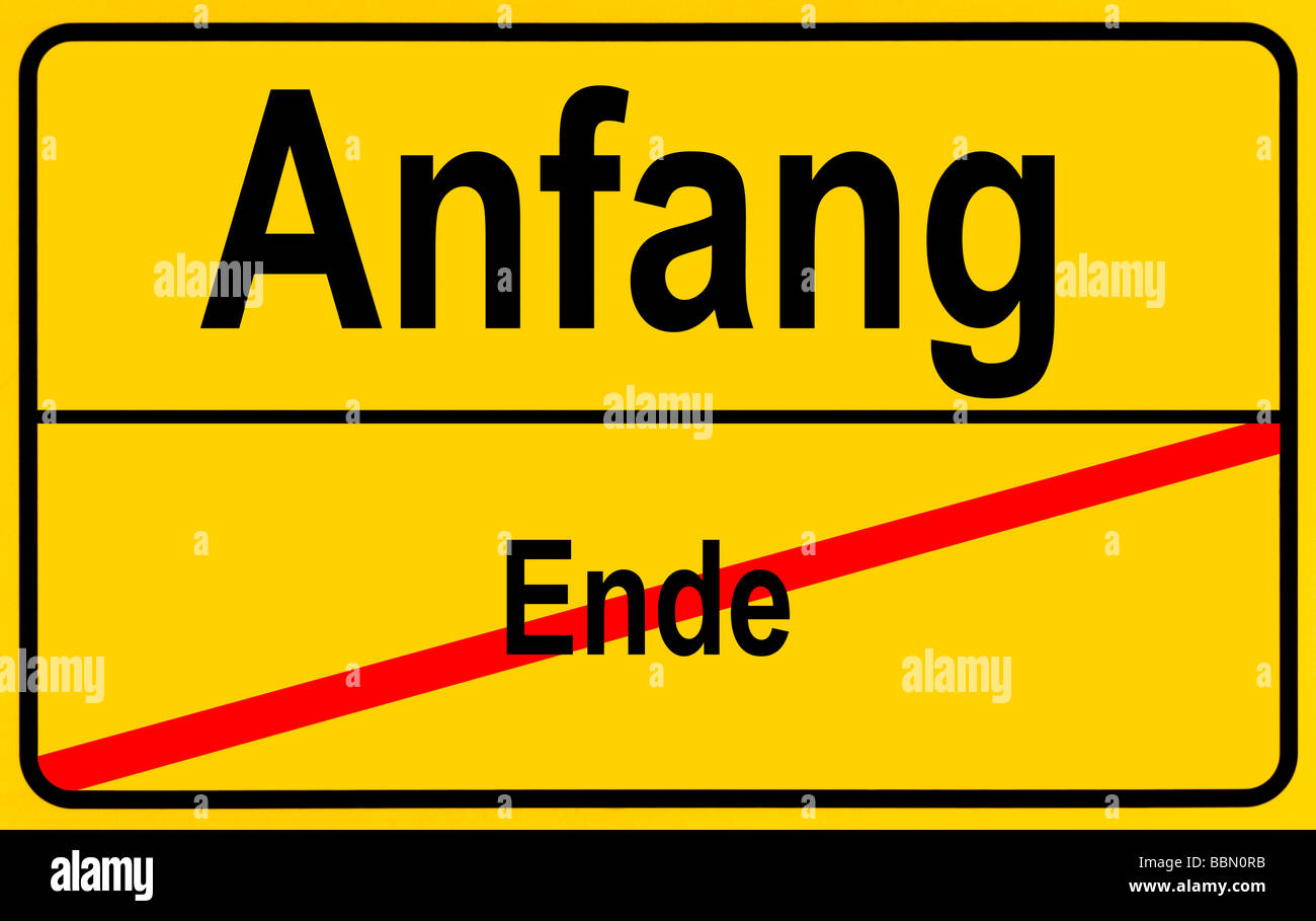 Sign city limits, symbolic image for a new beginning Stock Photo