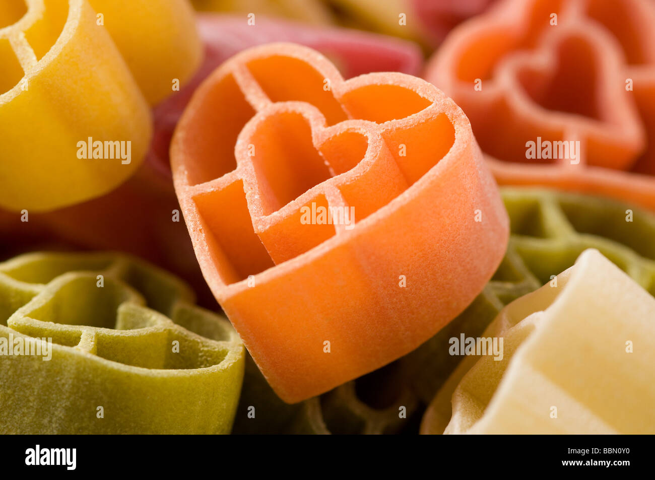 heart shaped pasta Stock Photo