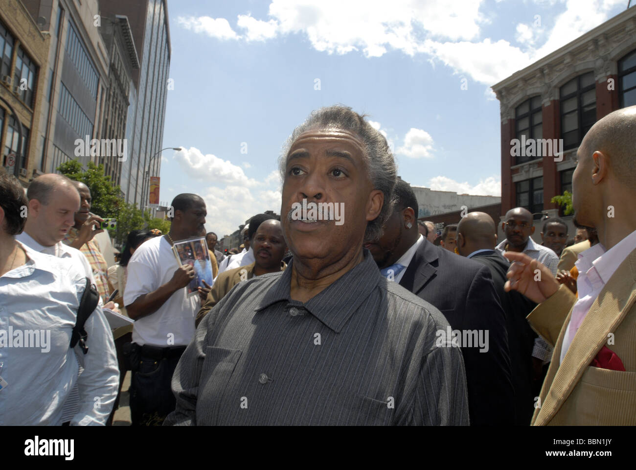 The Rev Al Sharpton leads hundreds of activists through the streets of ...