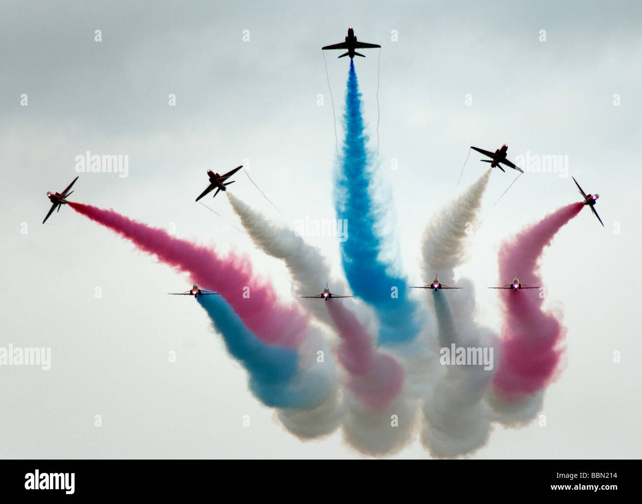 Red Arrows at Perth Airshow 6 June 2009 Stock Photo