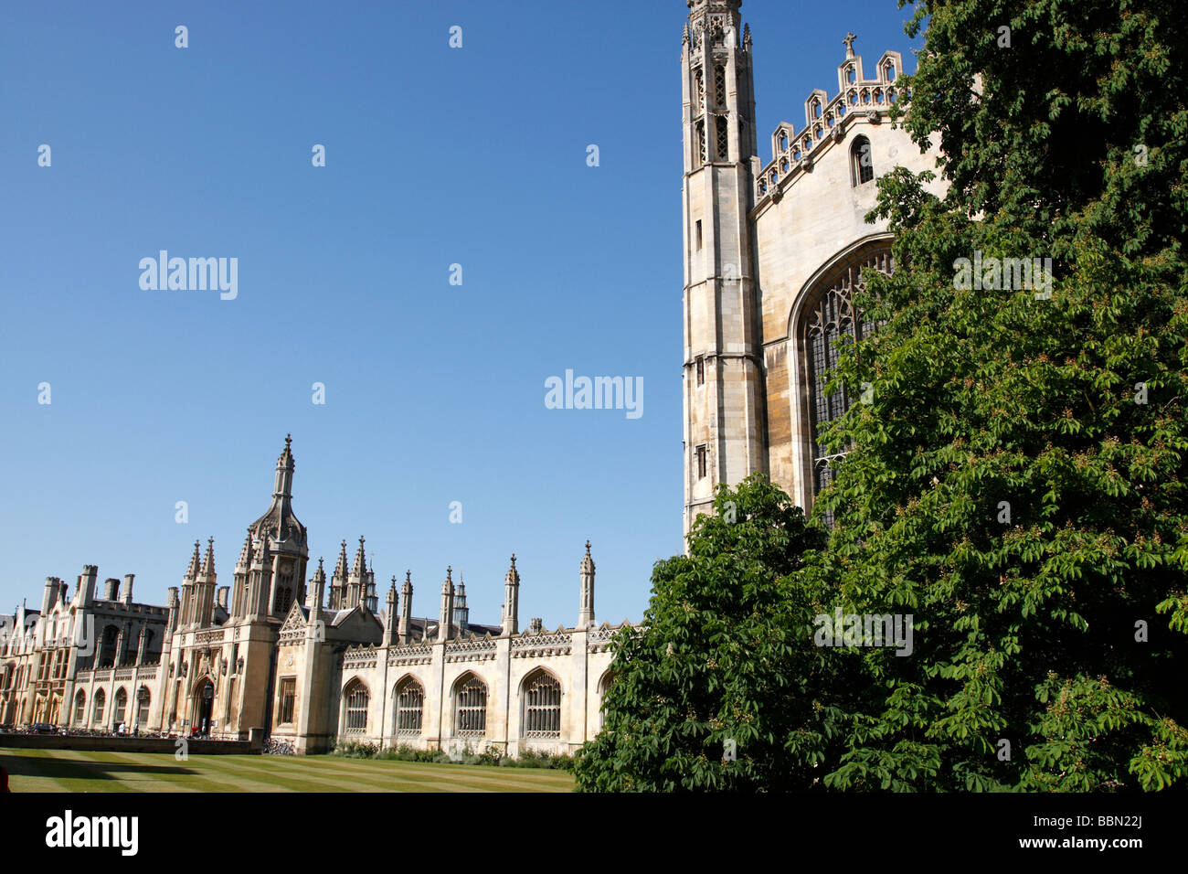 view of king's college towards the gatehouse from king's college parade cambridge uk Stock Photo