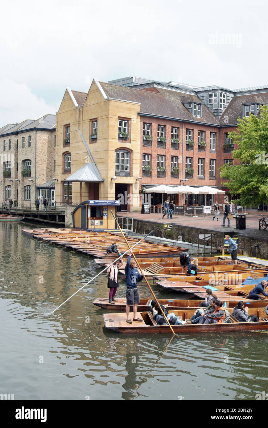 The quayside area of Cambridge with Scudamores punting yard, Cambridge