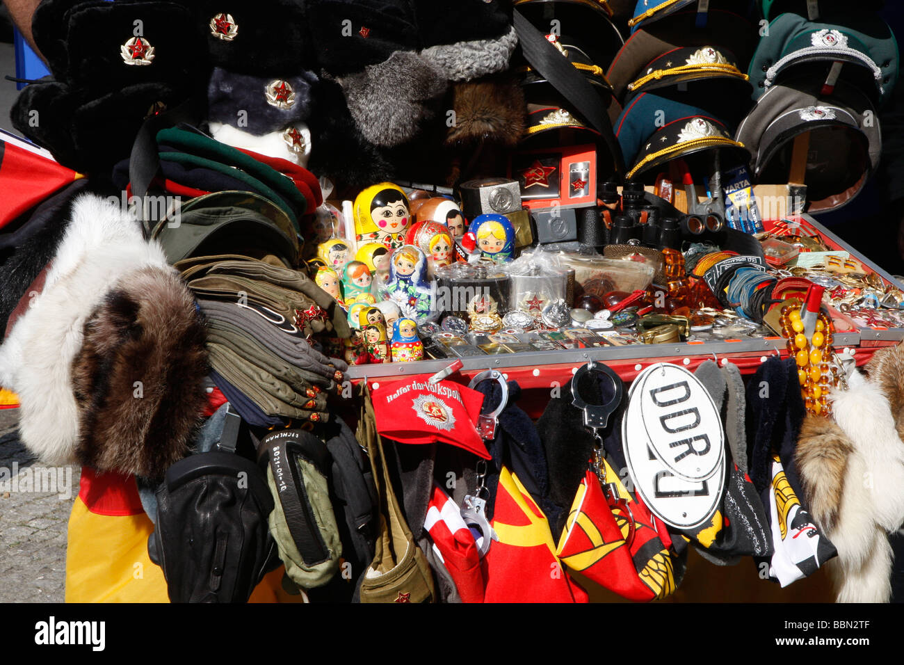 Souvenir shop at Checkpoint Charlie, Berlin, Germany, Europe Stock Photo