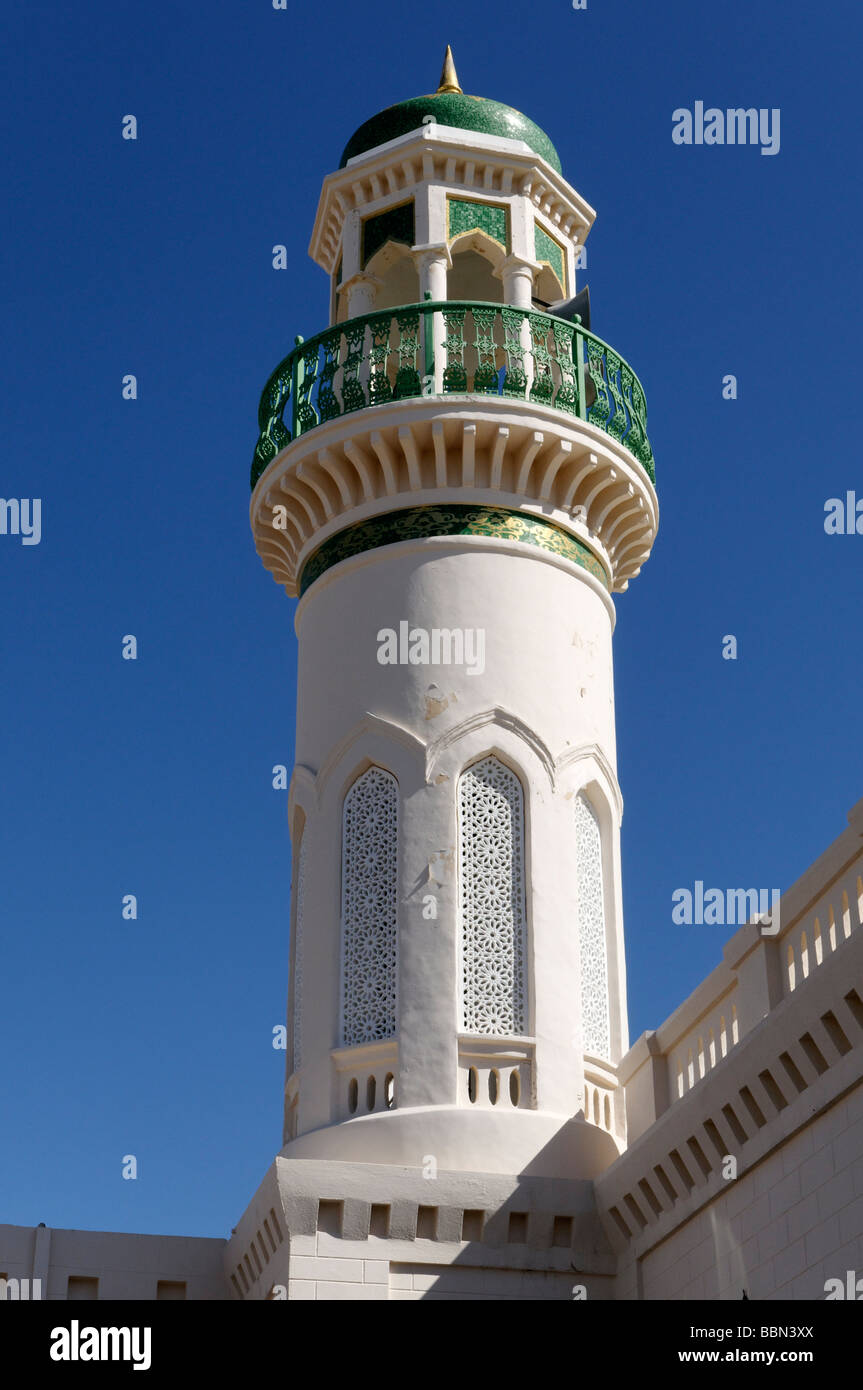 Historic minarette of a mosque in Muscat, Sultanate of Oman, Arabia, Middle East Stock Photo