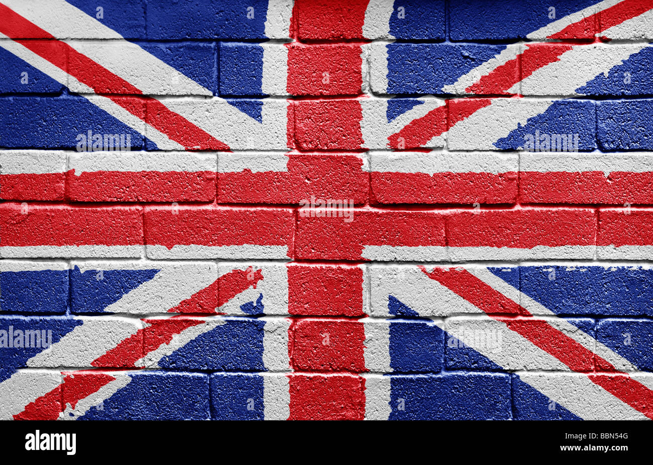 Flag of the United Kingdom on brick wall Stock Photo - Alamy
