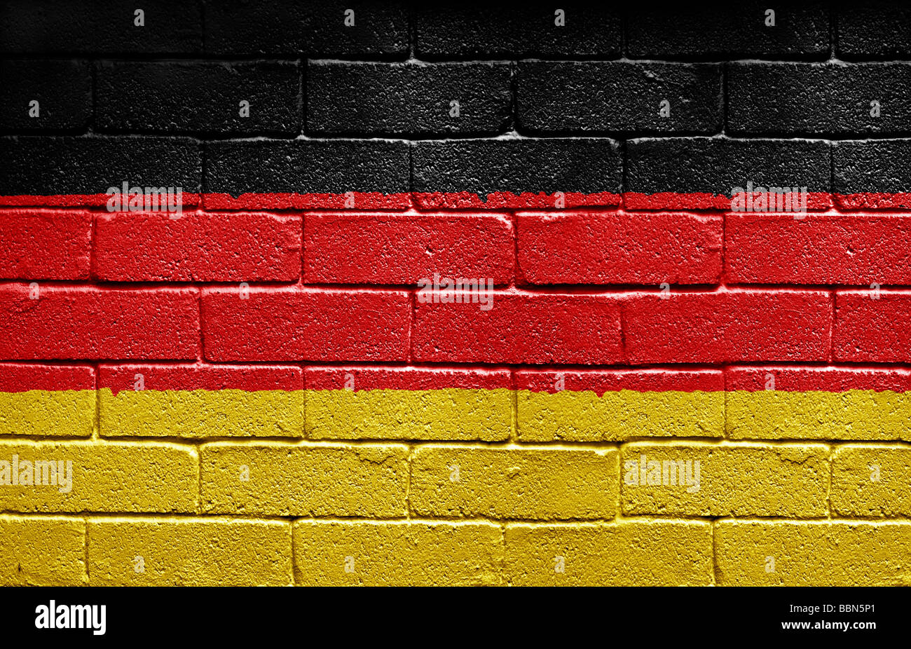 Flag of Germany on brick wall Stock Photo