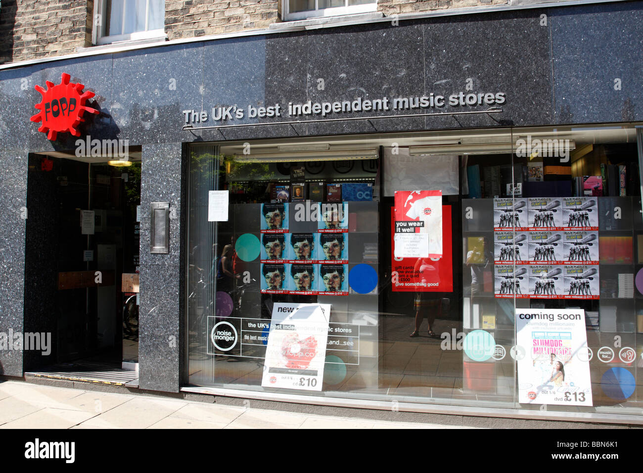 fopp an independent music store on sidney street cambridge uk Stock Photo
