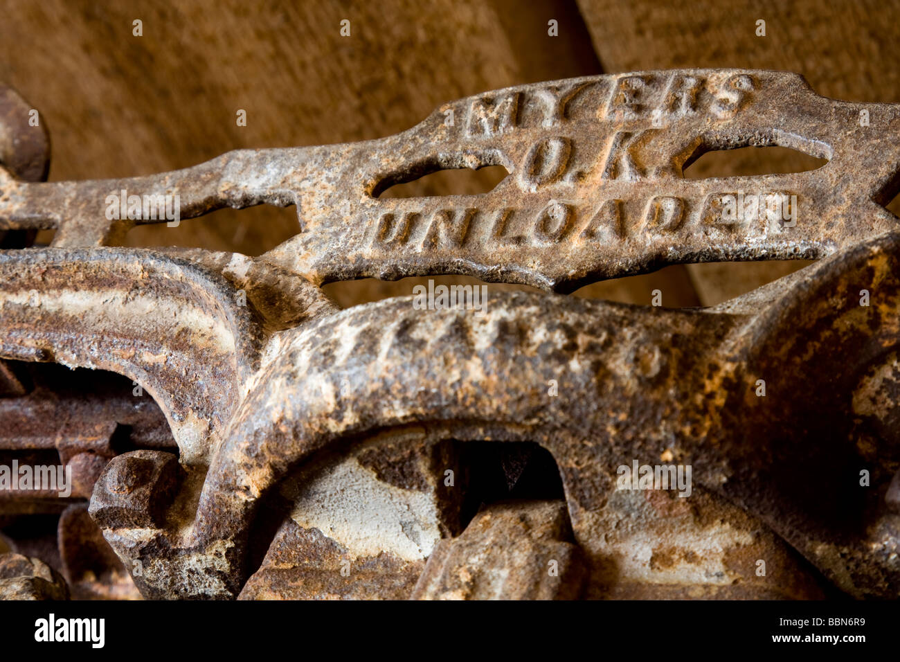 Close-up of antique hoist Stock Photo