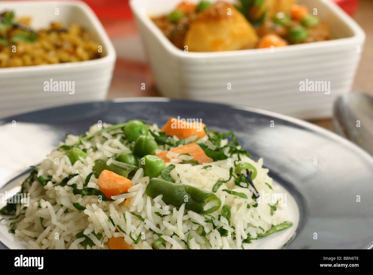 Hariyali Chawal is a rice dish from Indian Cuisine which is made from