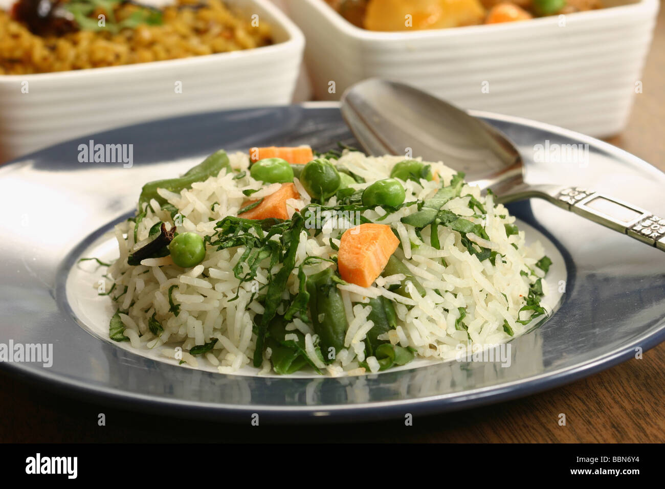 Hariyali Chawal is a rice dish from Indian Cuisine which is made from