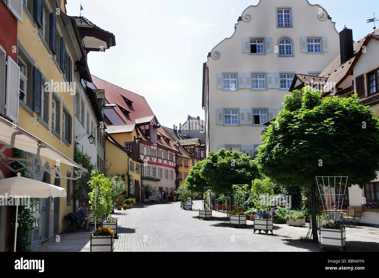 City center of Meersburg, Lake Constance, Baden-Wuerttemberg, Germany, Europe Stock Photo