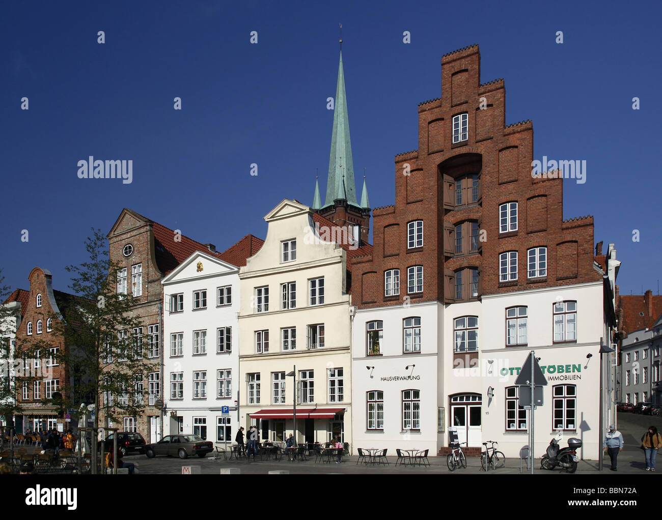 Hanseatic mansions, Hanseatic City of Luebeck, Schleswig-Holstein, Germany, Europe Stock Photo