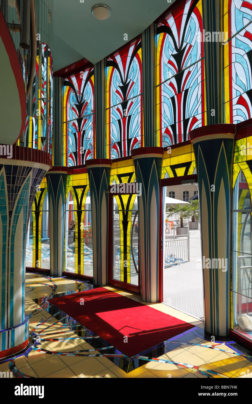 Entrance, Fuchspalast Hotel, designed by Ernst Fuchs, St. Veit an der Glan, Carinthia, Austria