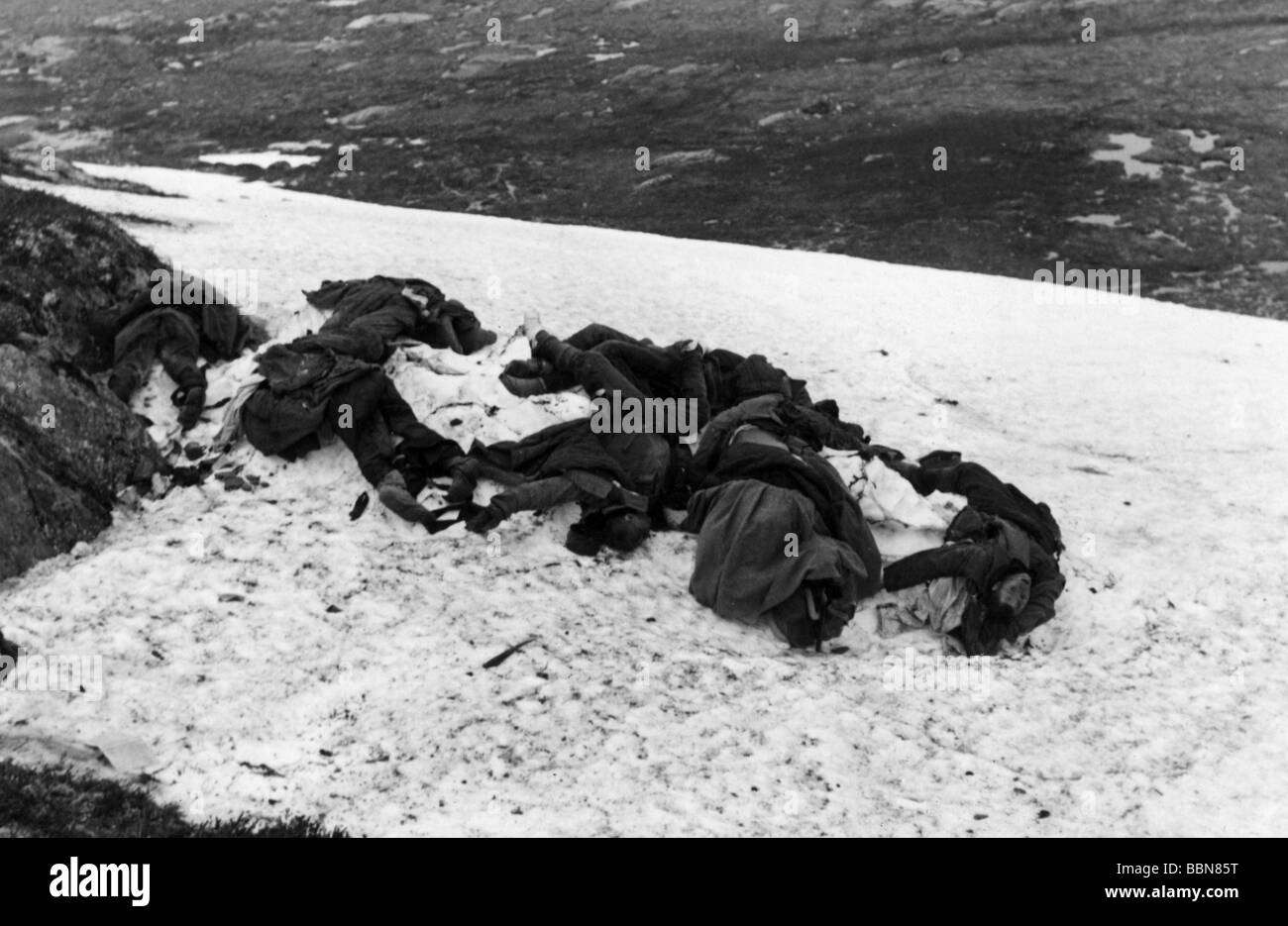 events, Second World War / WWII, Russia, fallen soldiers / dead bodies, fallen Soviet soldiers, circa 1942, Stock Photo