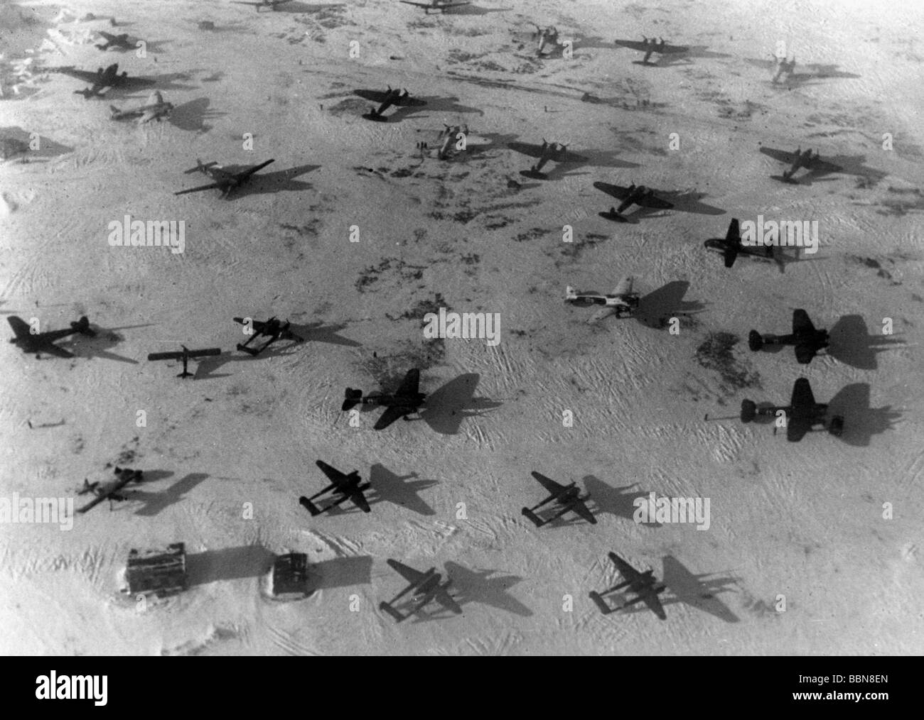 events, Second World War / WWII, Russia, aerial warfare, german planes on an airfield in Zaporizhia, Ukraine, 11.2.1943, Stock Photo