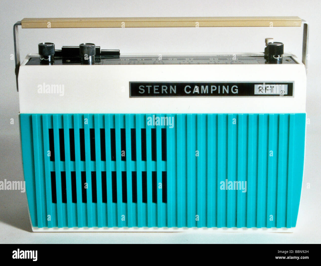 broadcast, radio, radio sets, portable radio Stern Camping R 130, made by  VEB Stern-Radio Berlin, GDR, 1968, historic, historical, 20th century,  East-Germany, East Germany, DDR, radio set, technic, design by Michael  Stender,