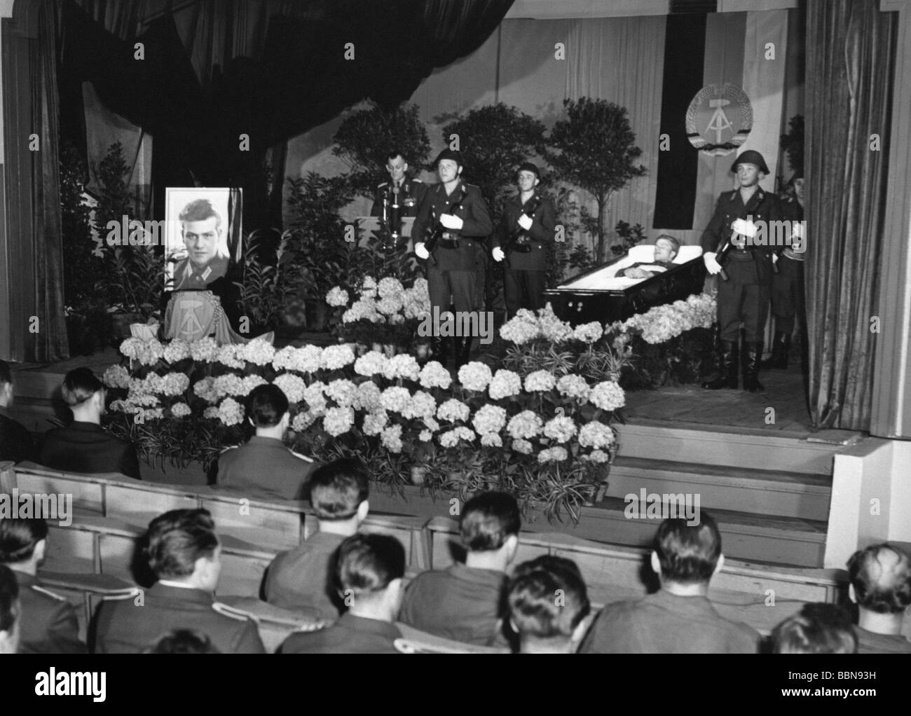 military, East Germany, border troops, state funeral for the NCO