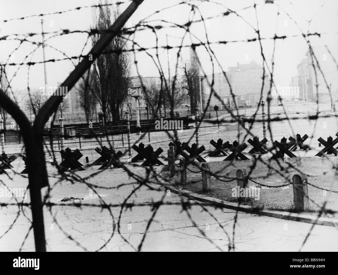 Berlin potsdamer platz berlin wall Black and White Stock Photos