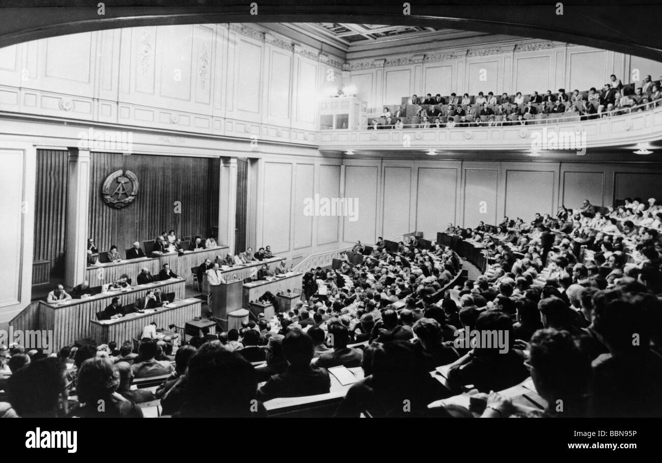 geography/travel, Germany, politics, parliament, opening of 27th session, speech of Chairman of State Council Walöter Ulbricht, East Berlin, August 1963, Stock Photo