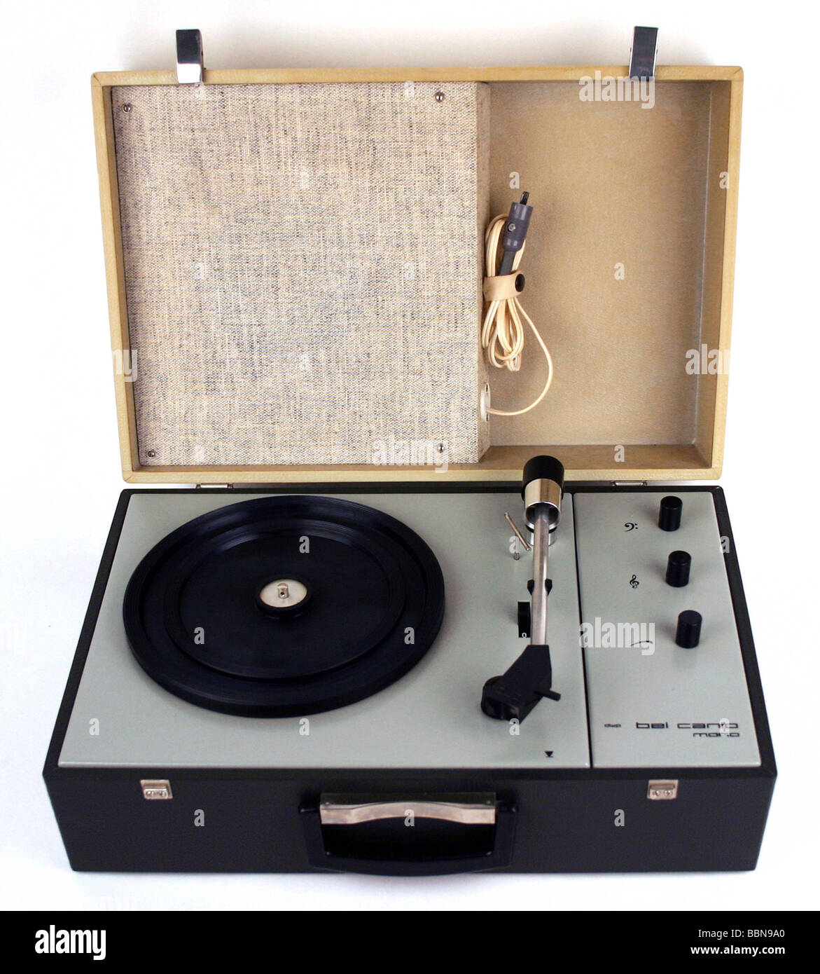 technics, record player, portable record player bel canto mono, made by Delphinwerk Pirna, GDR, 1968, Stock Photo